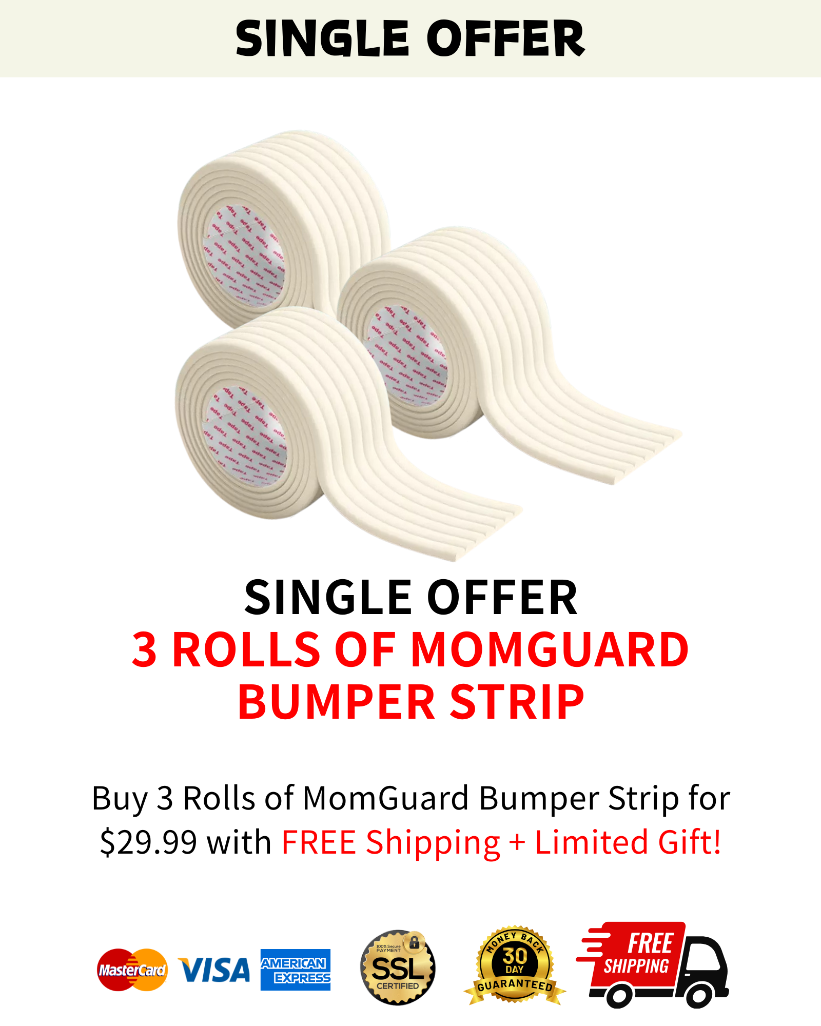 Momguard Bumper Strip - 3 Rolls