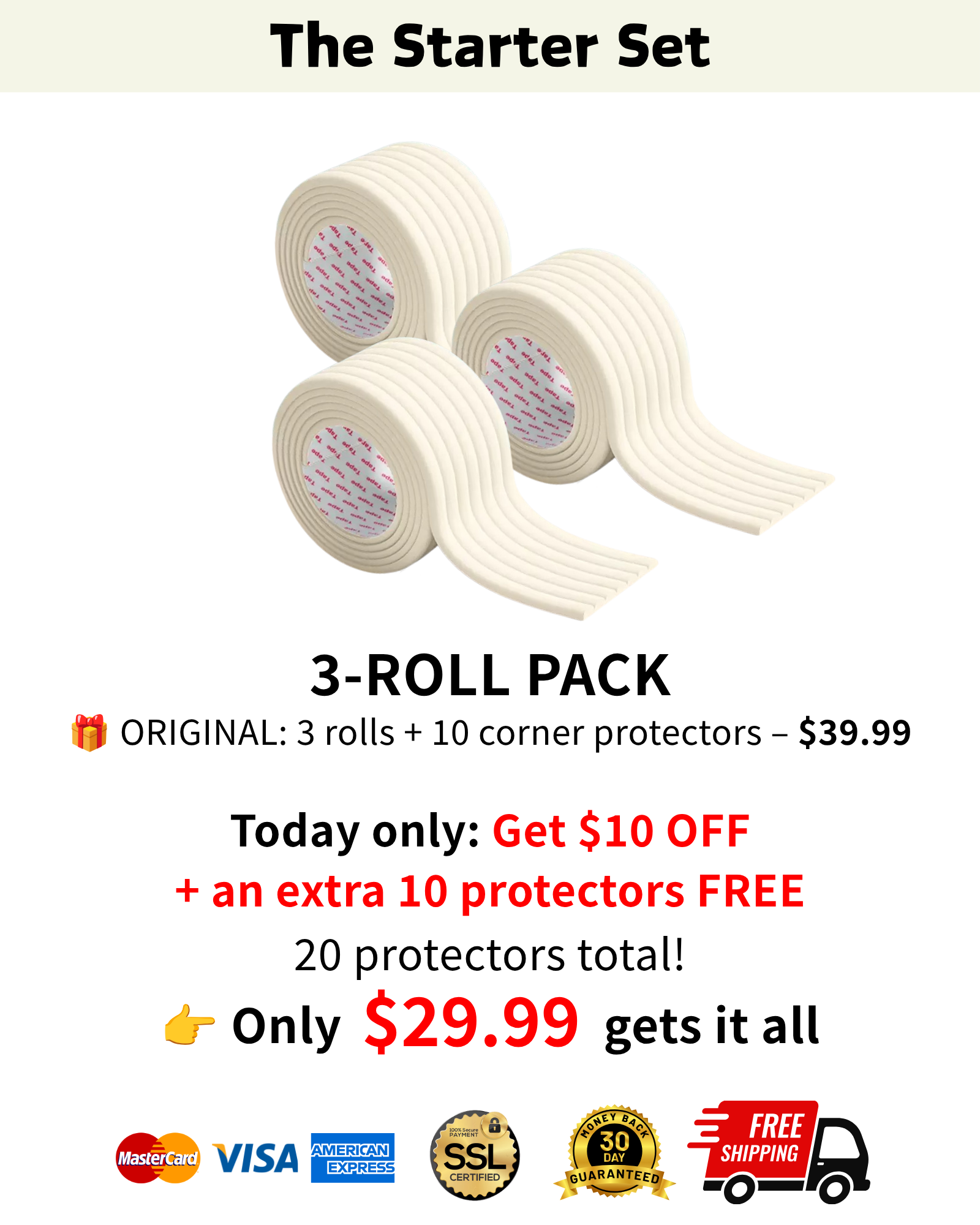 Momguard Bumper Strip - 3 Rolls + Free Gift
