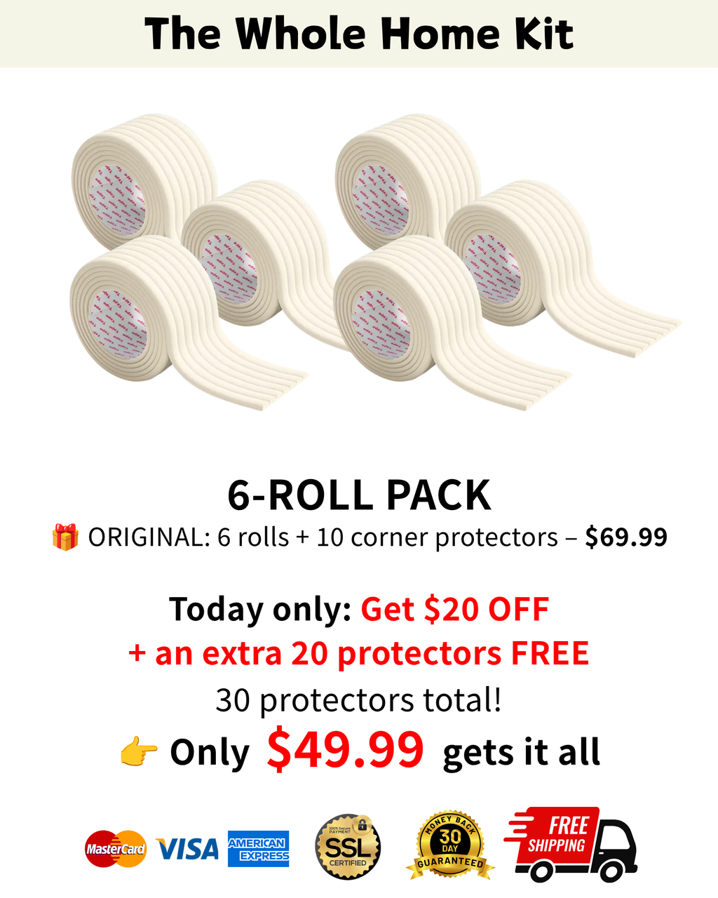 Momguard Bumper Strip - 6 Rolls w/30% OFF + Free Gift